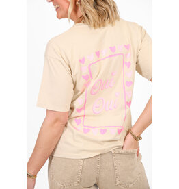 21Jewelz T-shirt Oui Oui - beige/roze