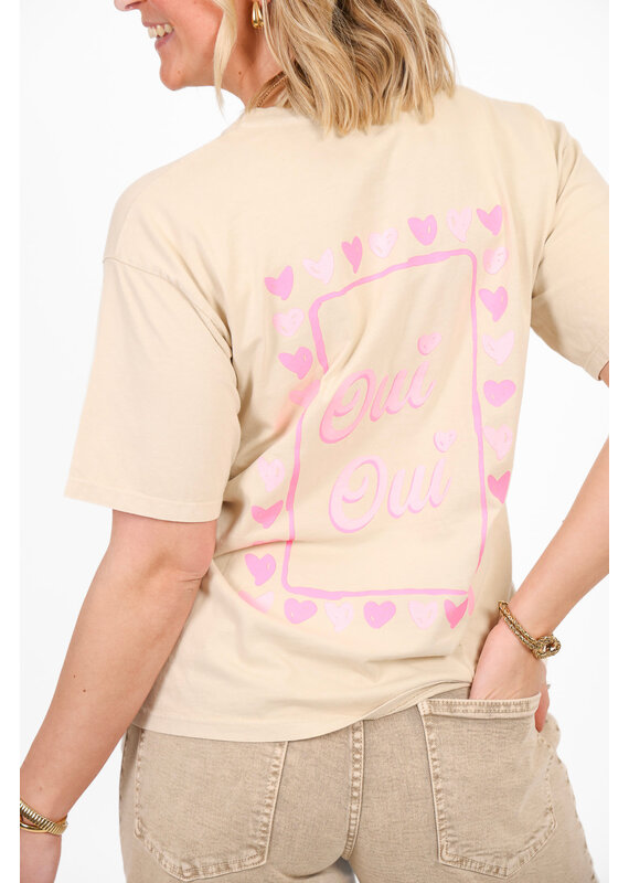 21Jewelz T-shirt Oui Oui - beige/roze