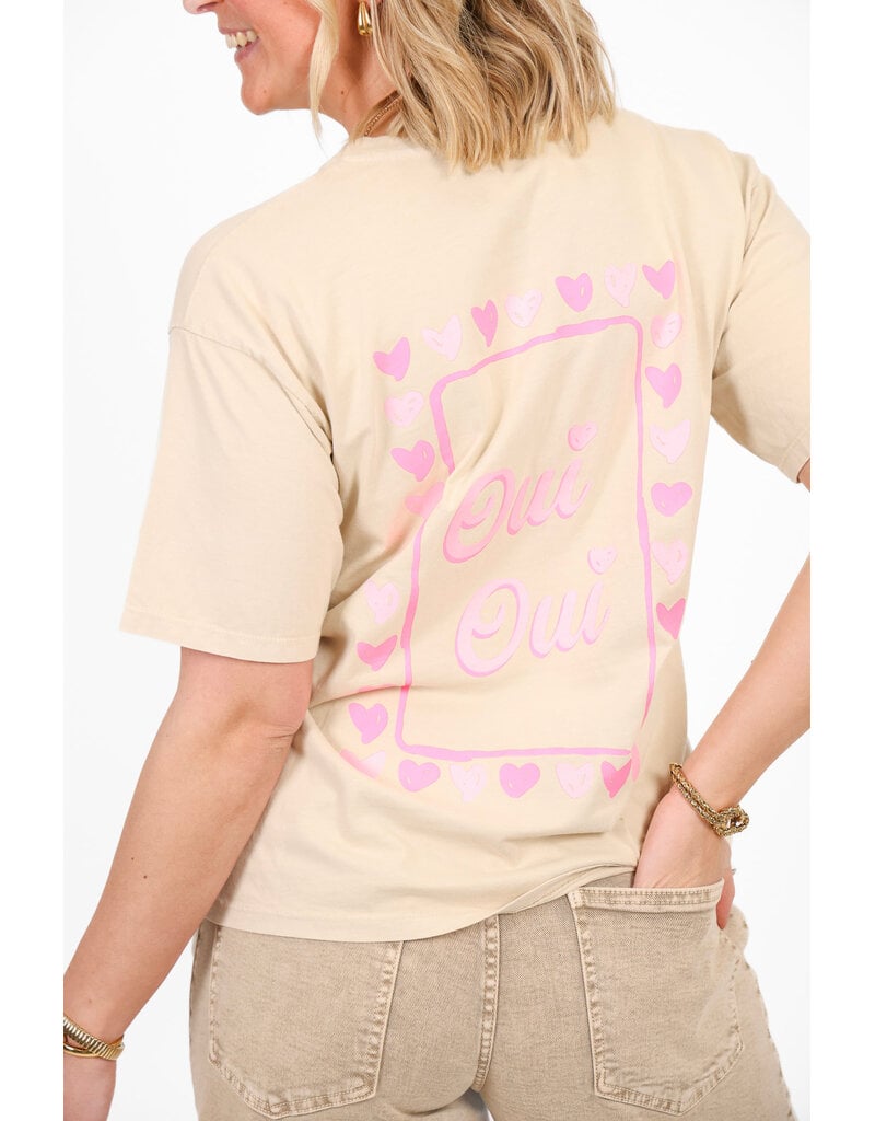 21Jewelz T-shirt Oui Oui - beige/roze