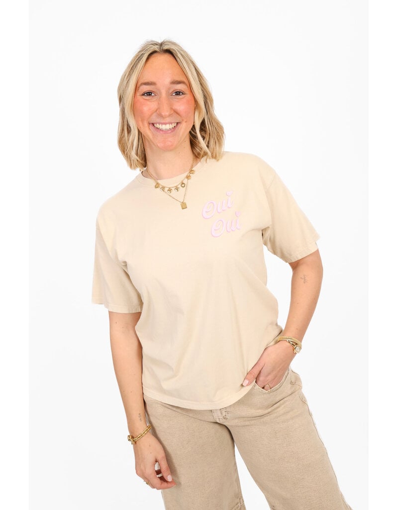 21Jewelz T-shirt Oui Oui - beige/roze