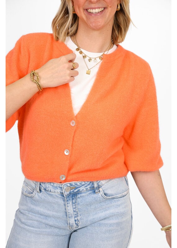 21Jewelz Wollig vestje met schoudervulling - koraal