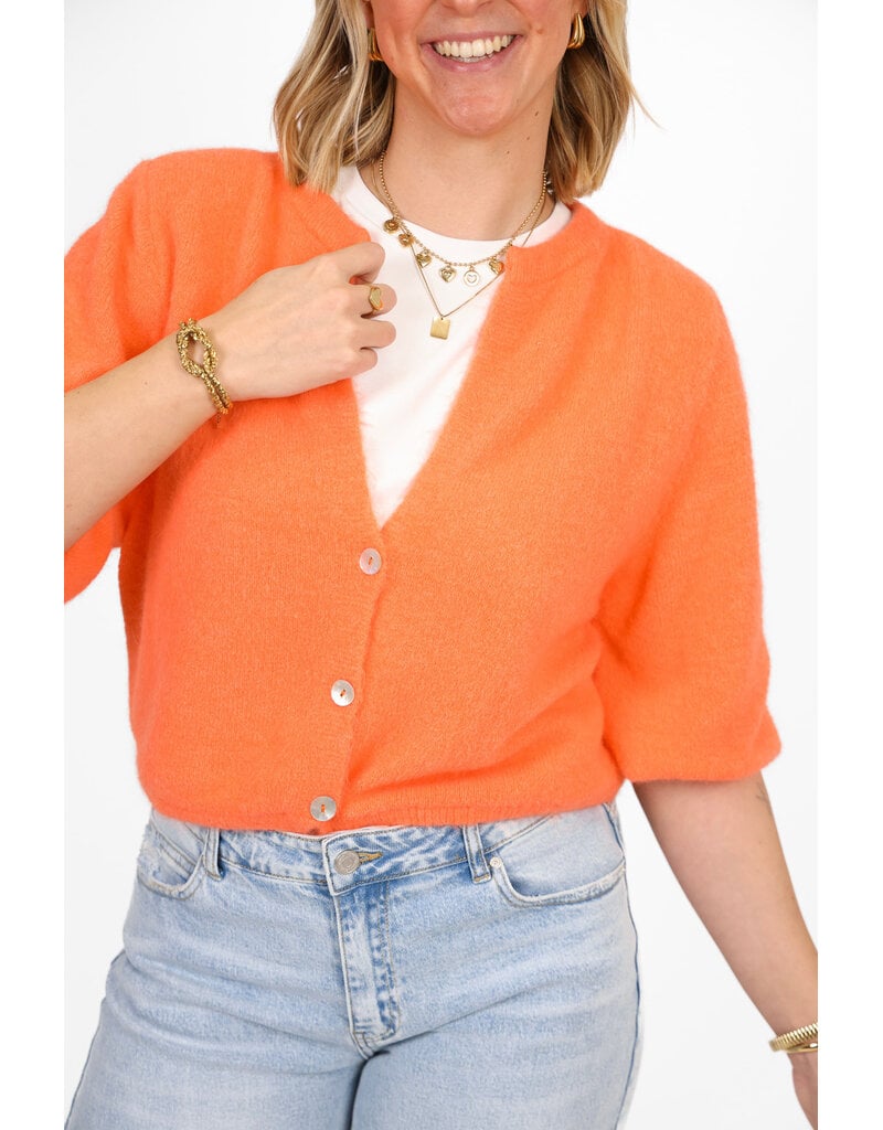 21Jewelz Wollig vestje met schoudervulling - koraal