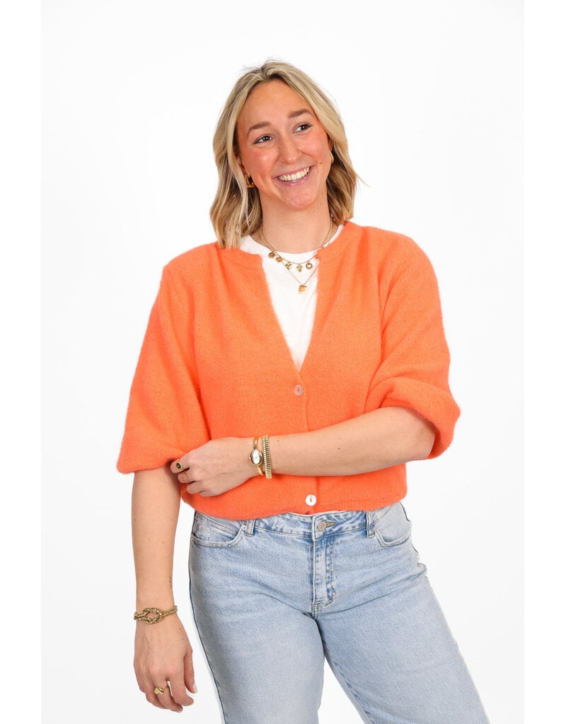 21Jewelz Wollig vestje met schoudervulling - koraal