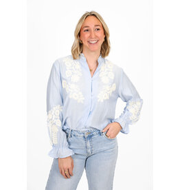 21Jewelz Broderie blouse - blauw