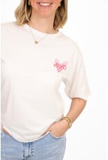 21Jewelz T-shirt met hartje - wit/roze