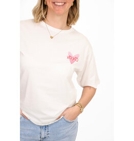 21Jewelz T-shirt met hartje - wit/roze