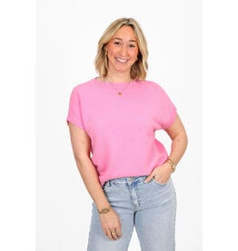 21Jewelz Truitje met structuur boord - roze