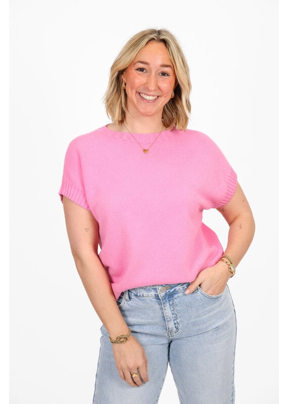 21Jewelz Truitje met structuur boord - roze