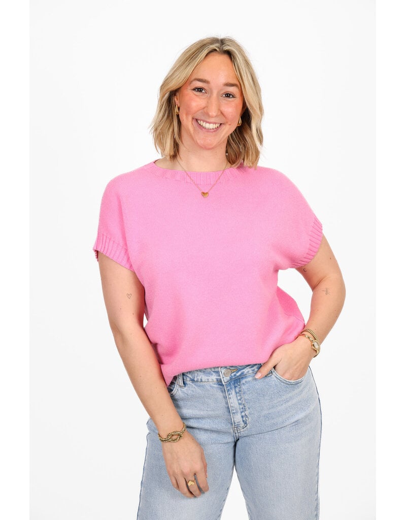 21Jewelz Truitje met structuur boord - roze