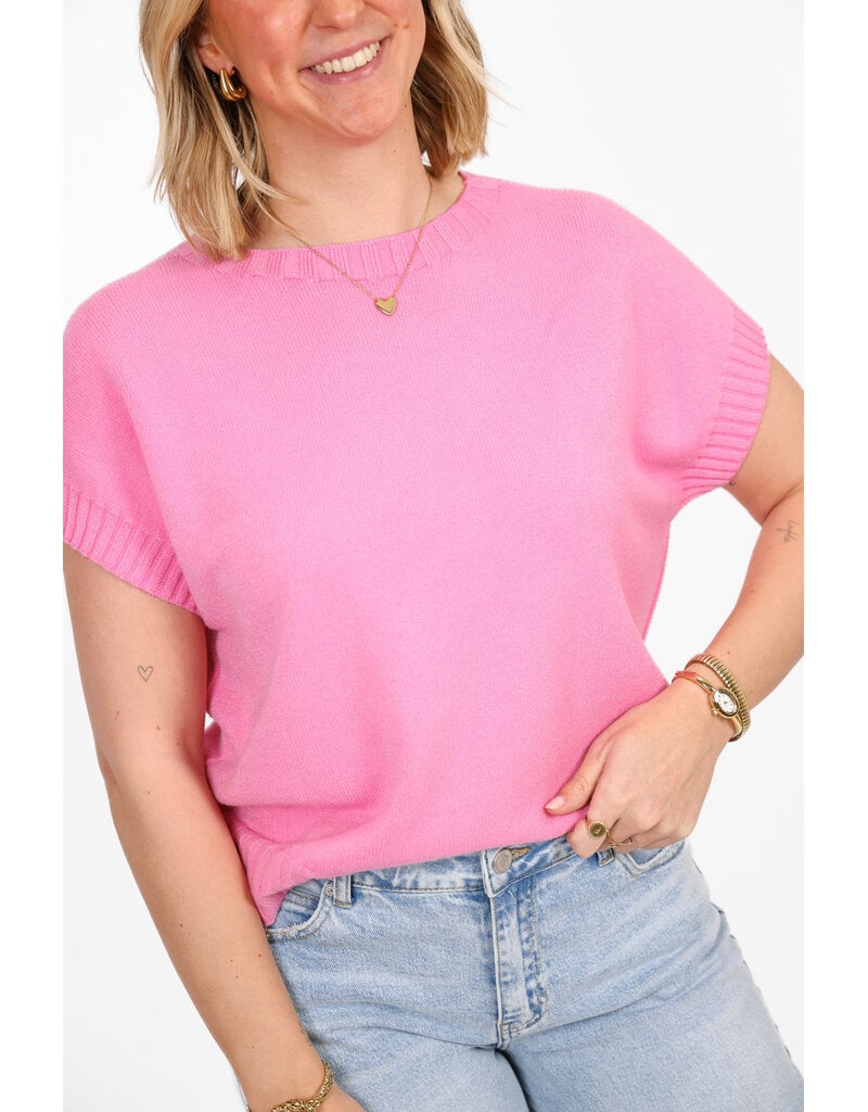 21Jewelz Truitje met structuur boord - roze
