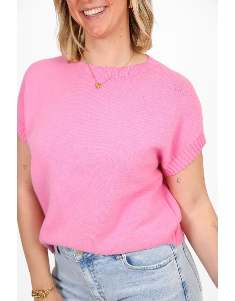 21Jewelz Truitje met structuur boord - roze