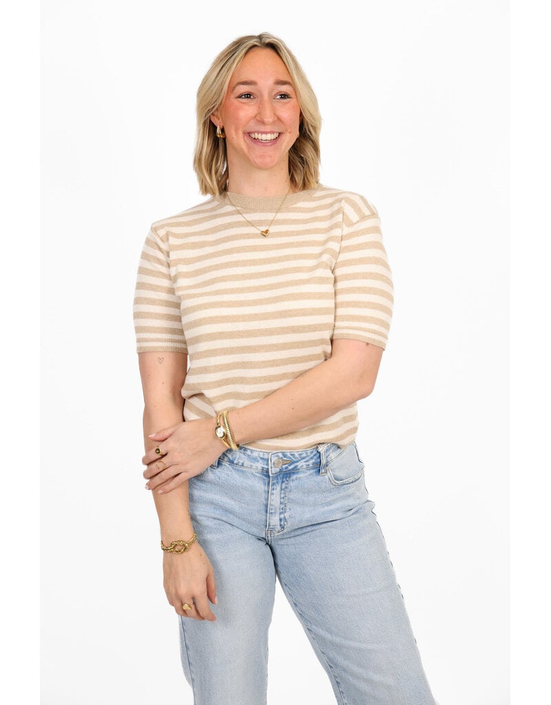 21Jewelz Gestreept shirtje - beige
