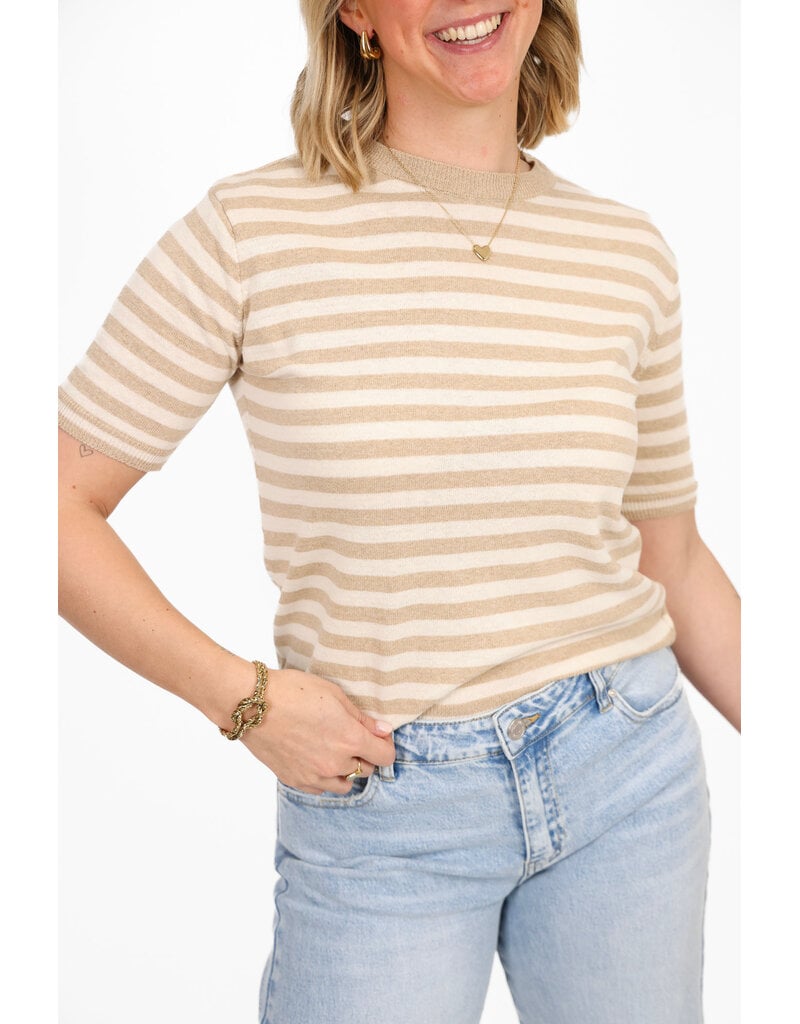 21Jewelz Gestreept shirtje - beige