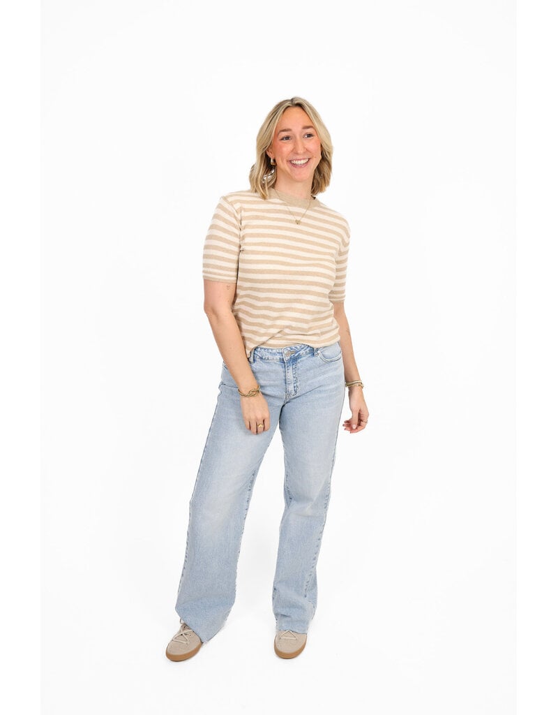 21Jewelz Gestreept shirtje - beige