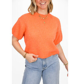 21Jewelz Wollige trui met korte mouw - koraal