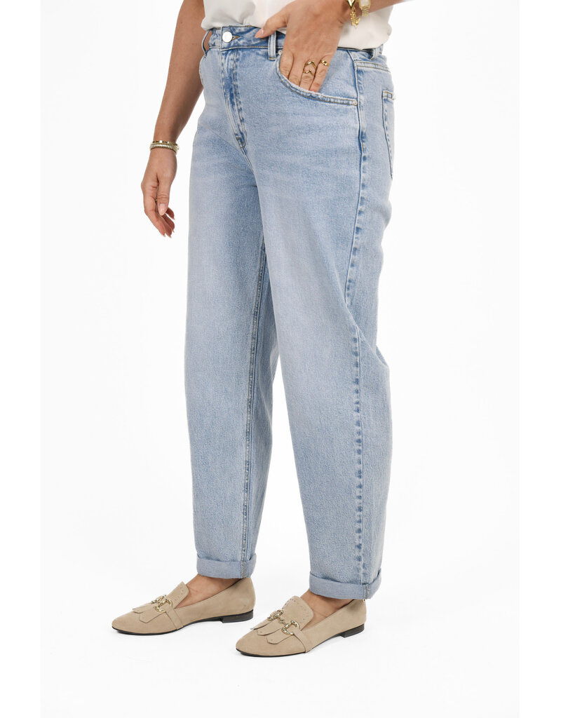 21Jewelz Mom jeans met omgeslagen pijp - lichtblauw