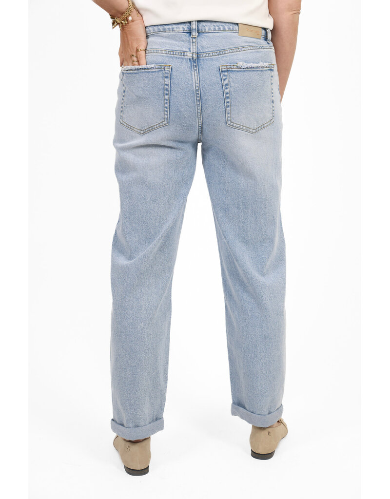 21Jewelz Mom jeans met omgeslagen pijp - lichtblauw