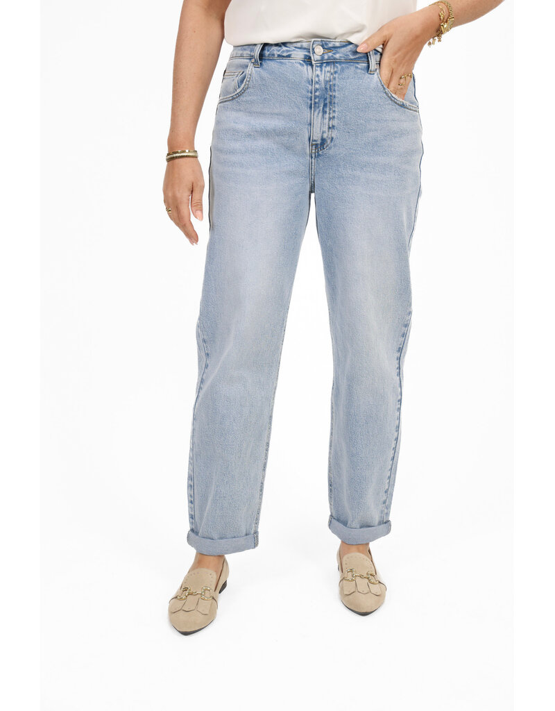 21Jewelz Mom jeans met omgeslagen pijp - lichtblauw