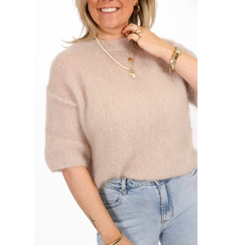 21Jewelz Losvallend wollig truitje met korte mouw - beige