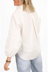 21Jewelz Effen lange blouse met pofmouw - wit