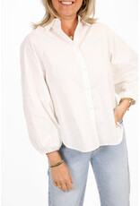 21Jewelz Effen lange blouse met pofmouw - wit