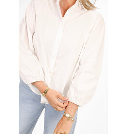 21Jewelz Effen lange blouse met pofmouw - wit