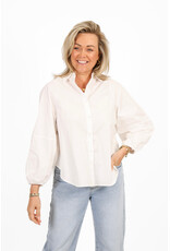 21Jewelz Effen lange blouse met pofmouw - wit