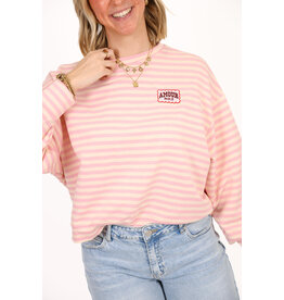 21Jewelz Strepen sweater amour paris - lichtroze