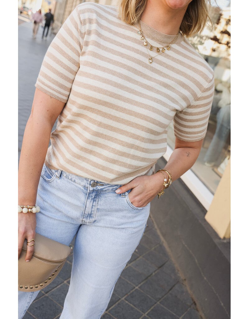 21Jewelz Gestreept shirtje - beige