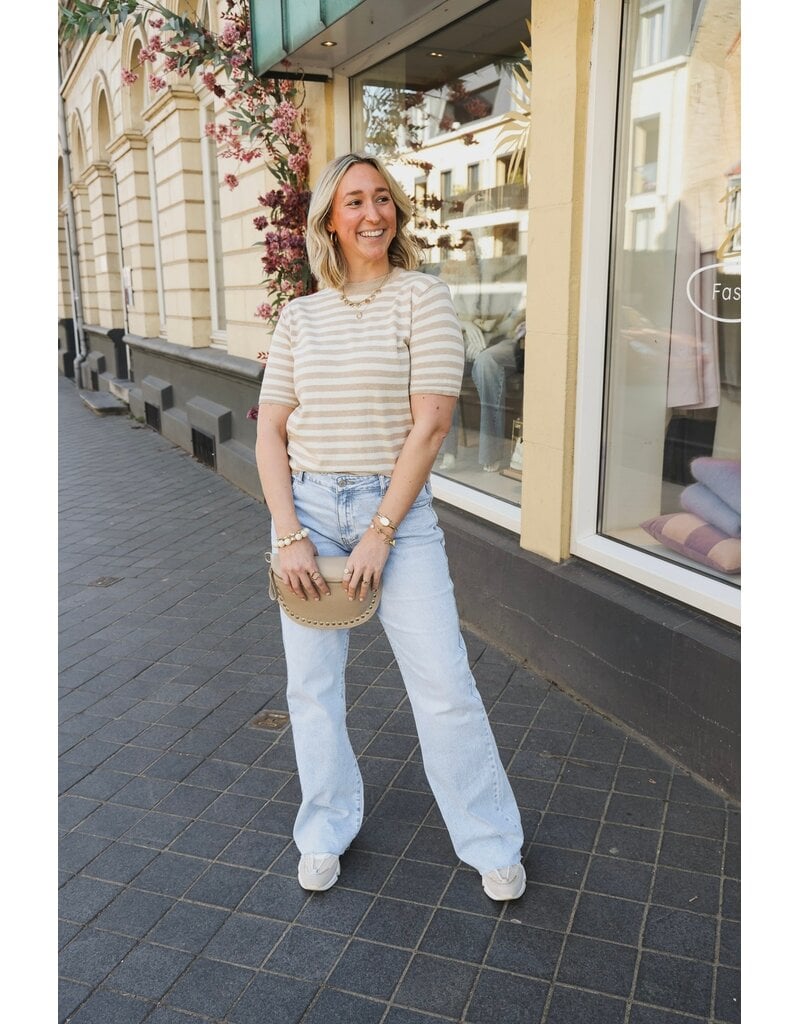 21Jewelz Gestreept shirtje - beige