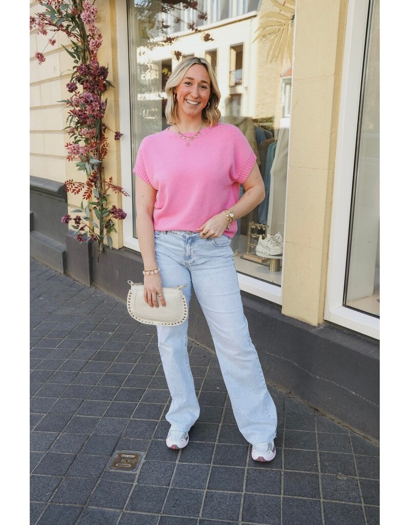 21Jewelz Truitje met structuur boord - roze