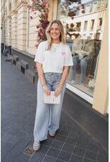 21Jewelz T-shirt met hartje - wit/roze