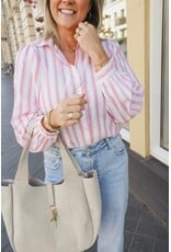 21Jewelz Blouse met strepen - wit/roze