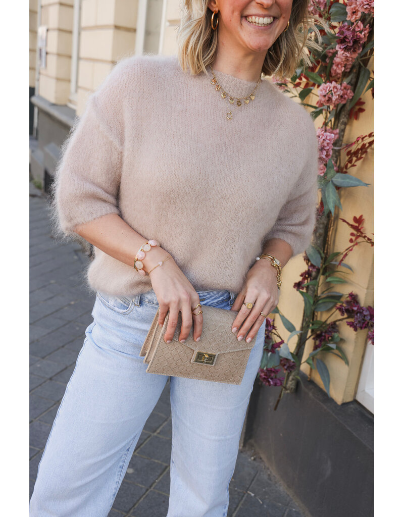 21Jewelz Losvallend wollig truitje met korte mouw - beige