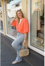 21Jewelz Wollig vestje met schoudervulling - koraal