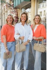 21Jewelz Wollig vestje met schoudervulling - koraal