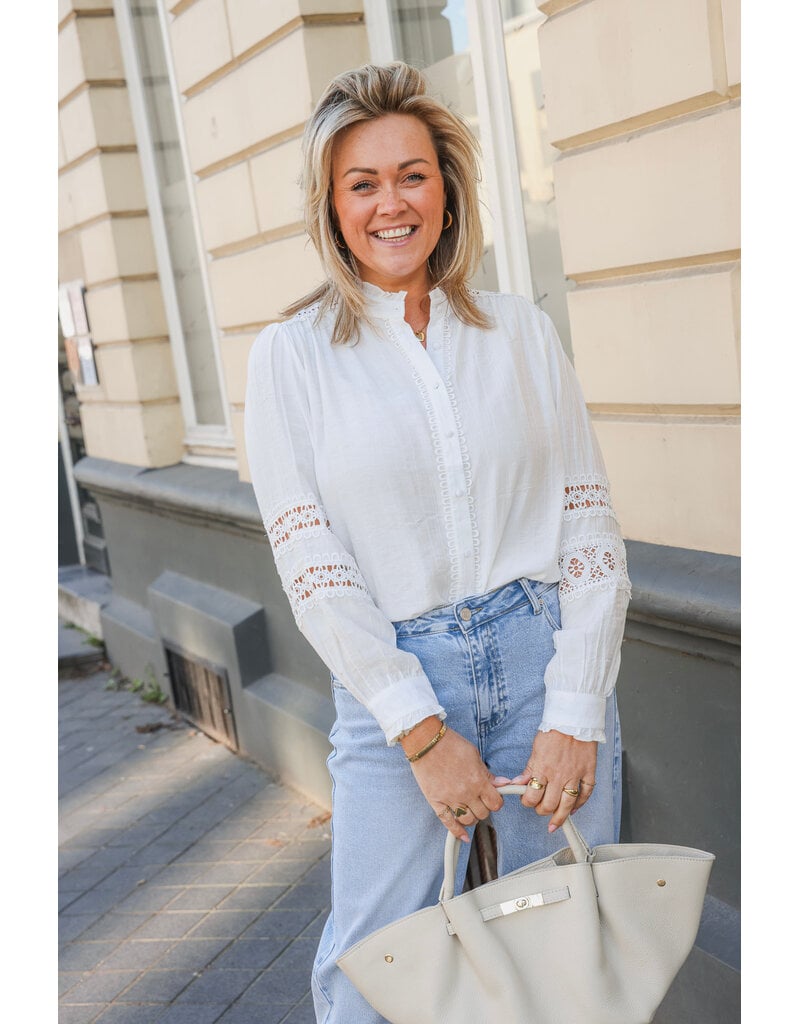 21Jewelz Blouse met sierlijke details - wit