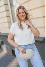 21Jewelz Truitje met structuur boord - ecru