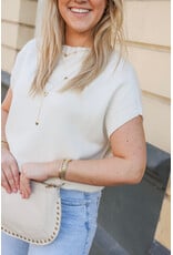 21Jewelz Truitje met structuur boord - ecru