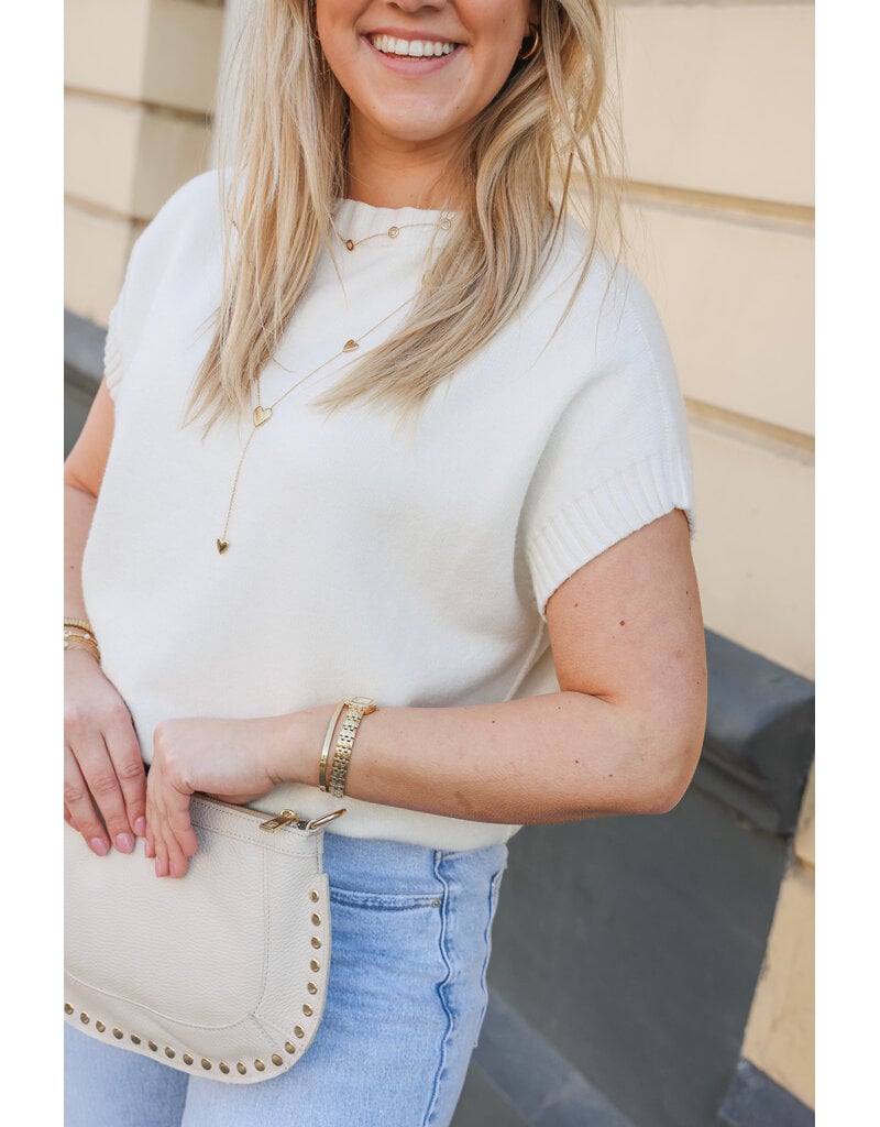 21Jewelz Truitje met structuur boord - ecru