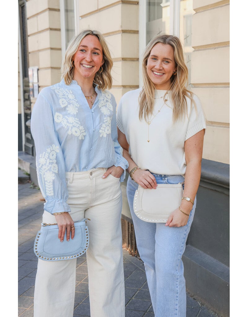 21Jewelz Broderie blouse - blauw