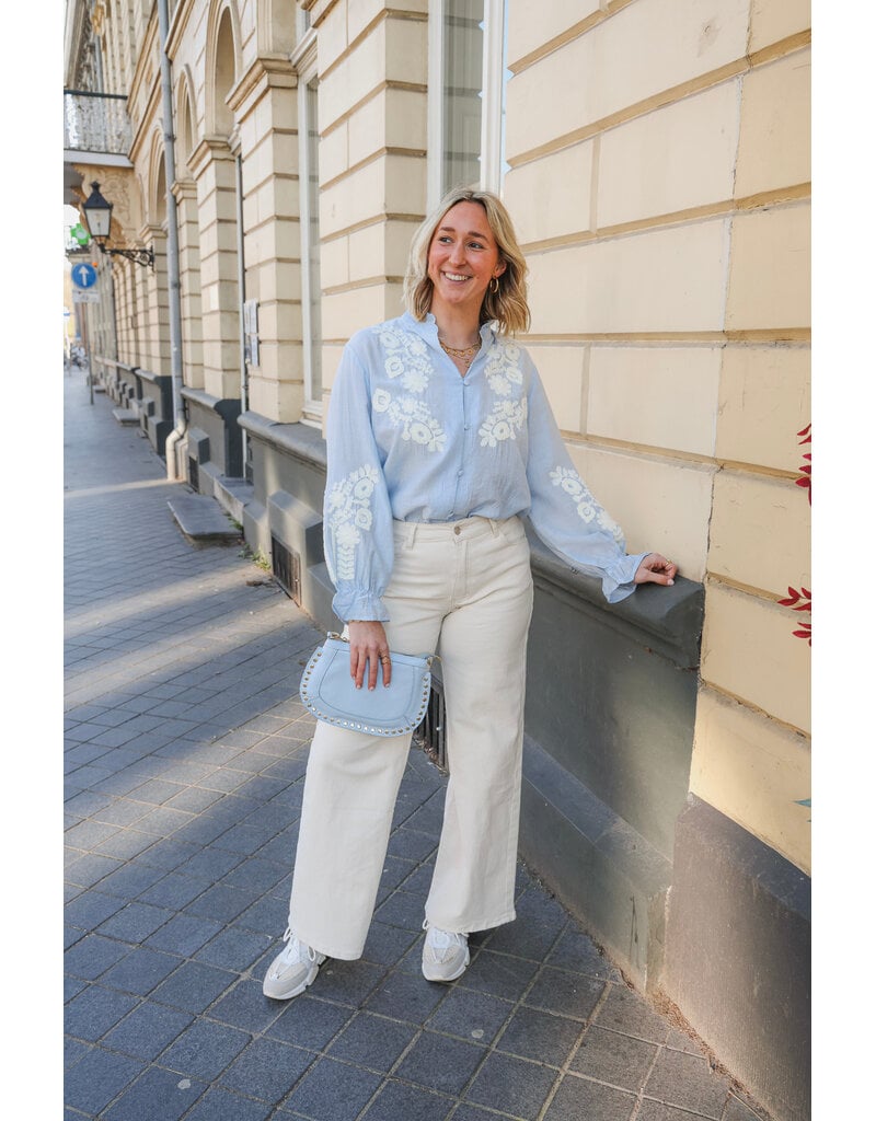 21Jewelz Broderie blouse - blauw