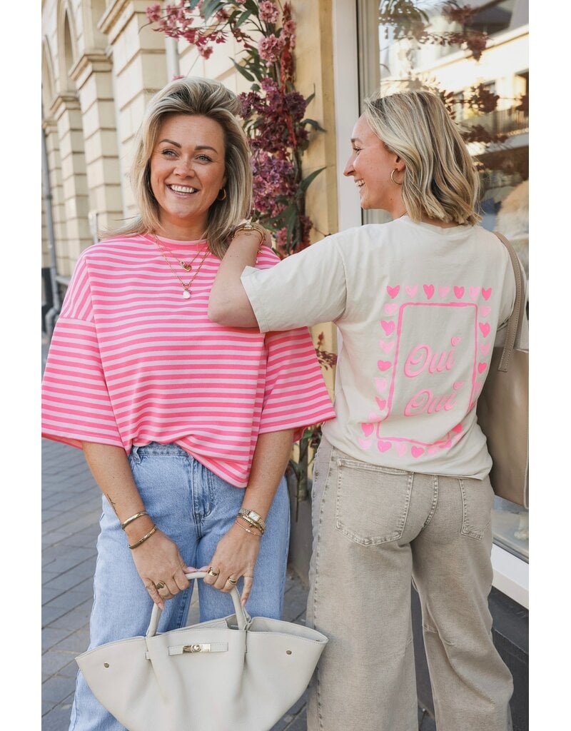 21Jewelz T-shirt Oui Oui - beige/roze