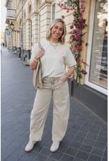 21Jewelz T-shirt Oui Oui - beige/roze