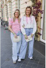 21Jewelz Blouse met roze stiksel - wit