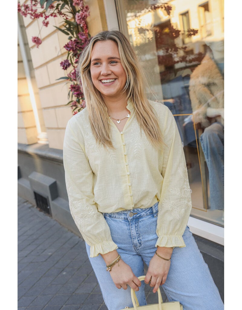 21Jewelz Blouse met beige broderie - geel