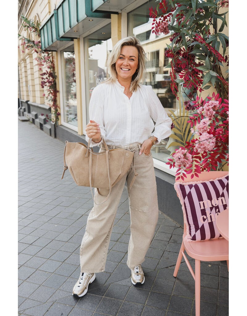 21Jewelz Basic blouse met opstaand kraagje - wit