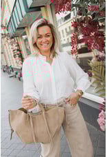 21Jewelz Basic blouse met opstaand kraagje - wit