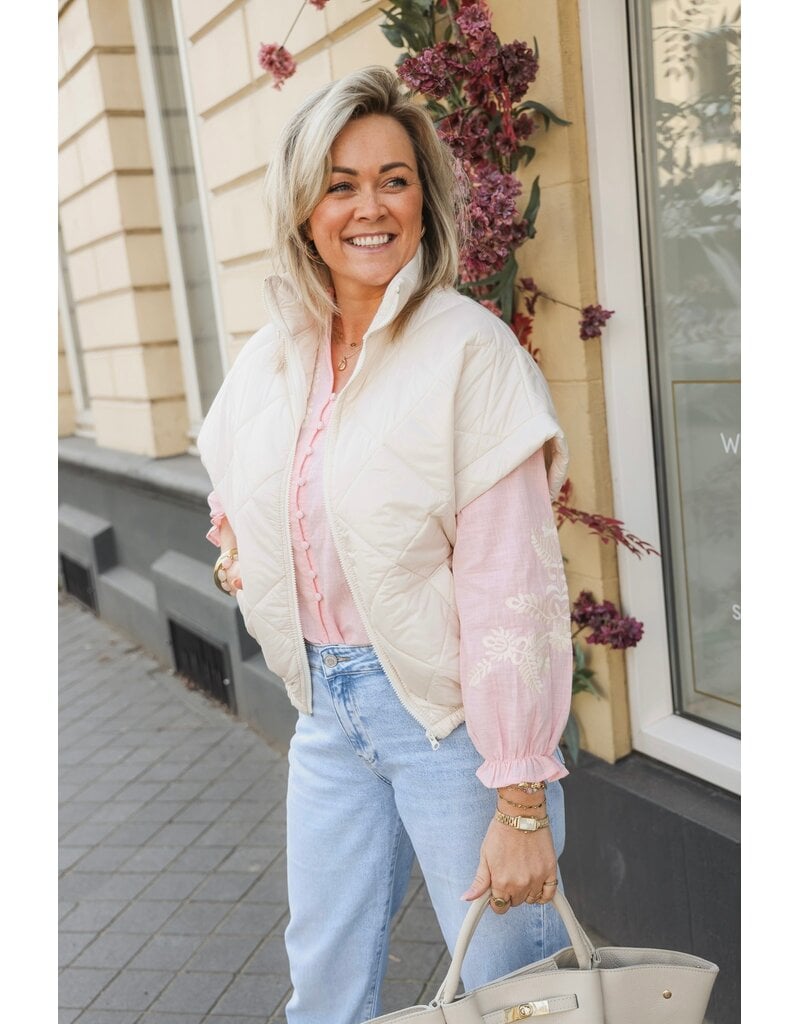 21Jewelz Blouse met beige broderie - roze