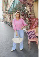 21Jewelz Losvallende blouse met pofmouwen - roze